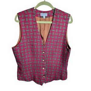 David Brooks Red ‎ Patterned Vest 12